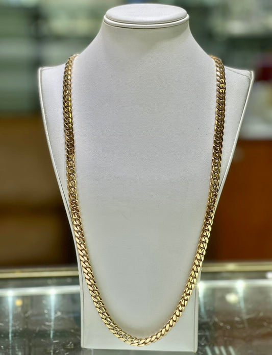 10K Yellow Gold Cuban Link Chain 9mm