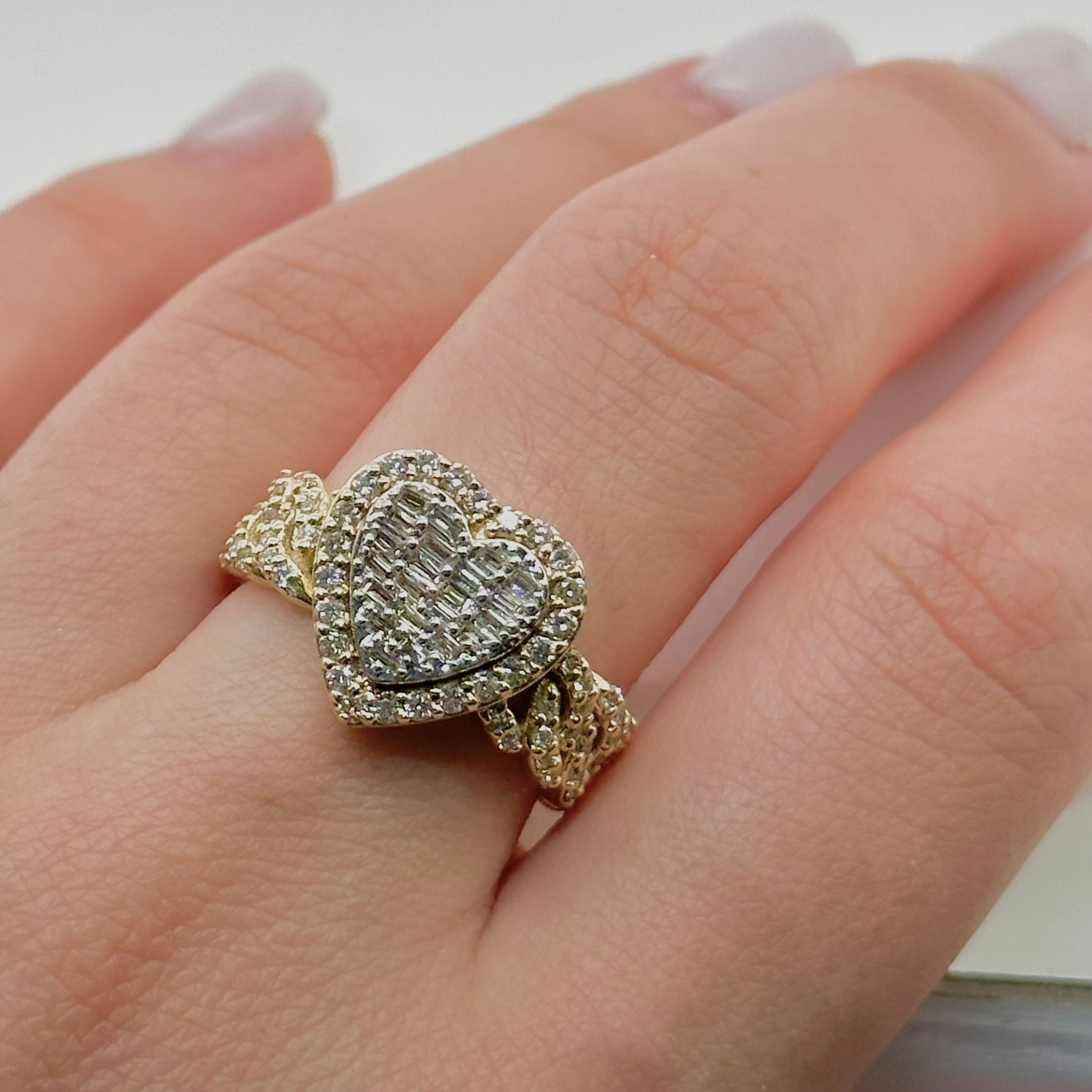 0.75CT Diamond Heart 10K Ring