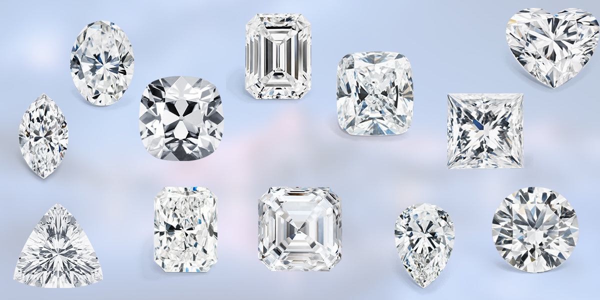 A variety of meticulously crafted diamond cuts.
