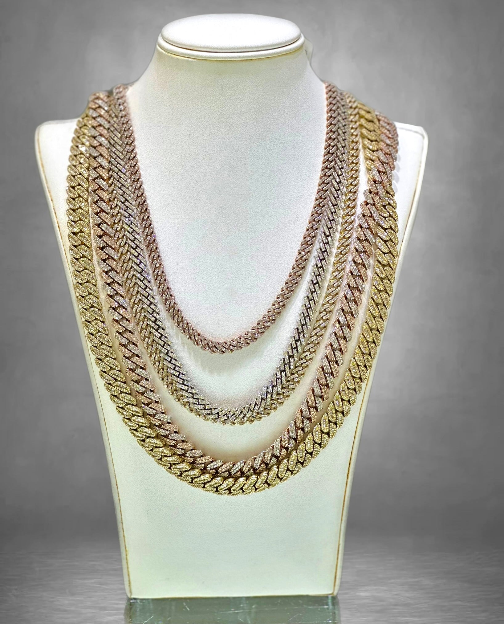 7.00CT Diamond 10K Cuban Link Chain 6mm