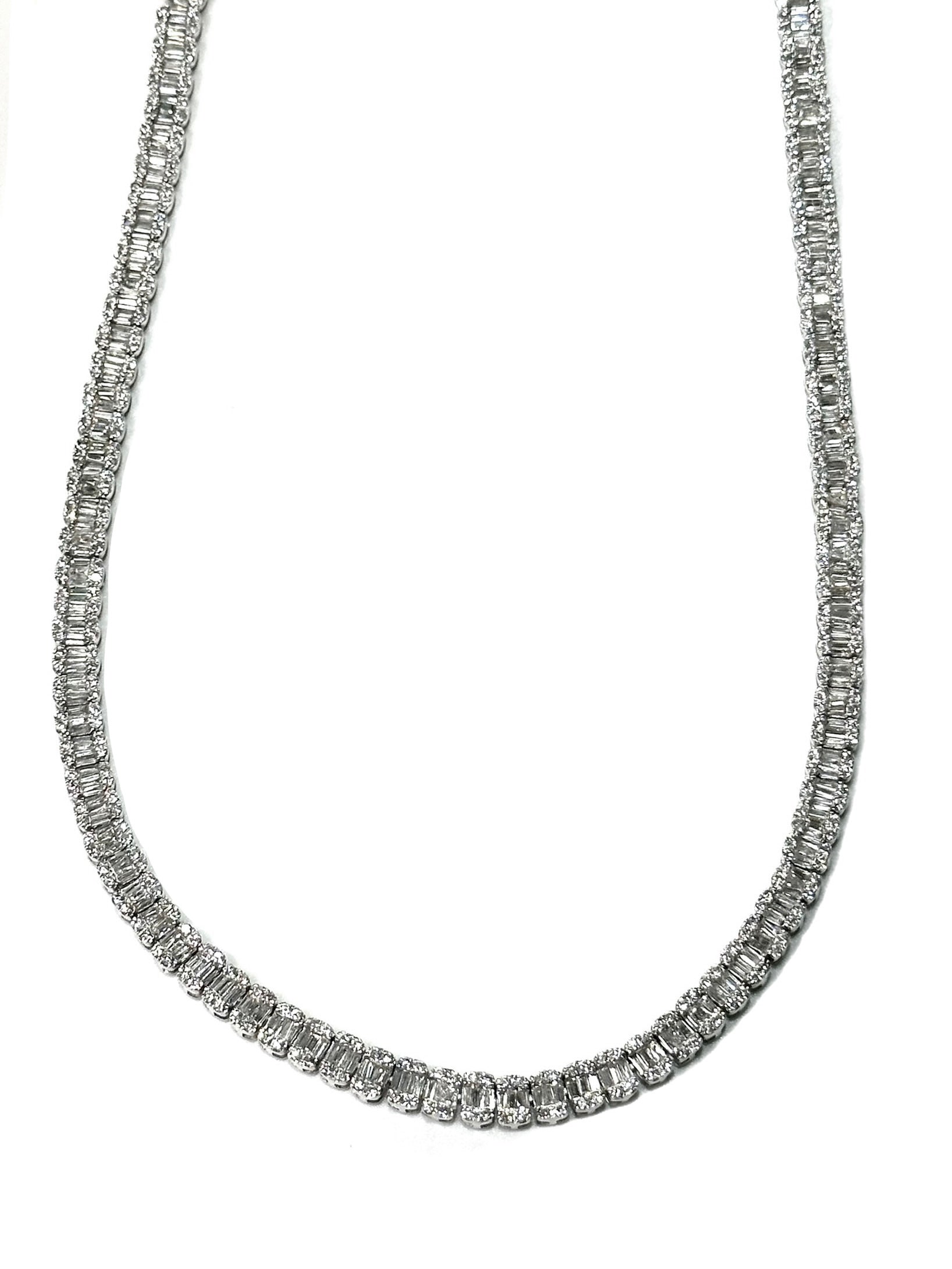 15.79CT Baguette & Round Diamond 10K Chain