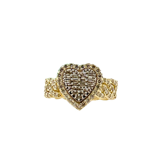 0.75CT Diamond Heart 10K Ring