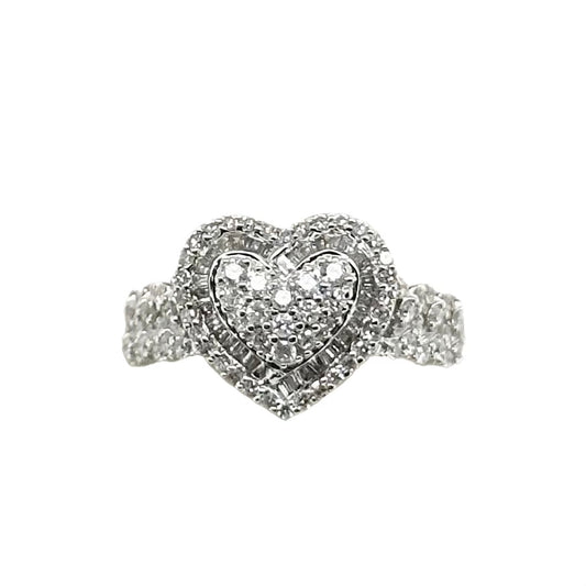 1.00CT Diamond Heart 10K Ring