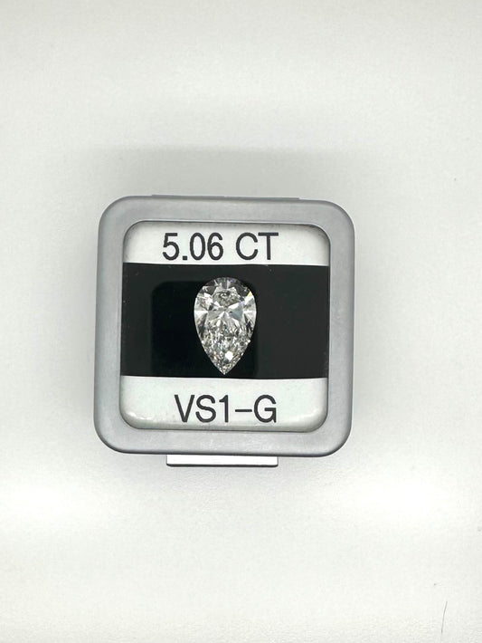 IGI 5.06CT Pear LAB Diamond