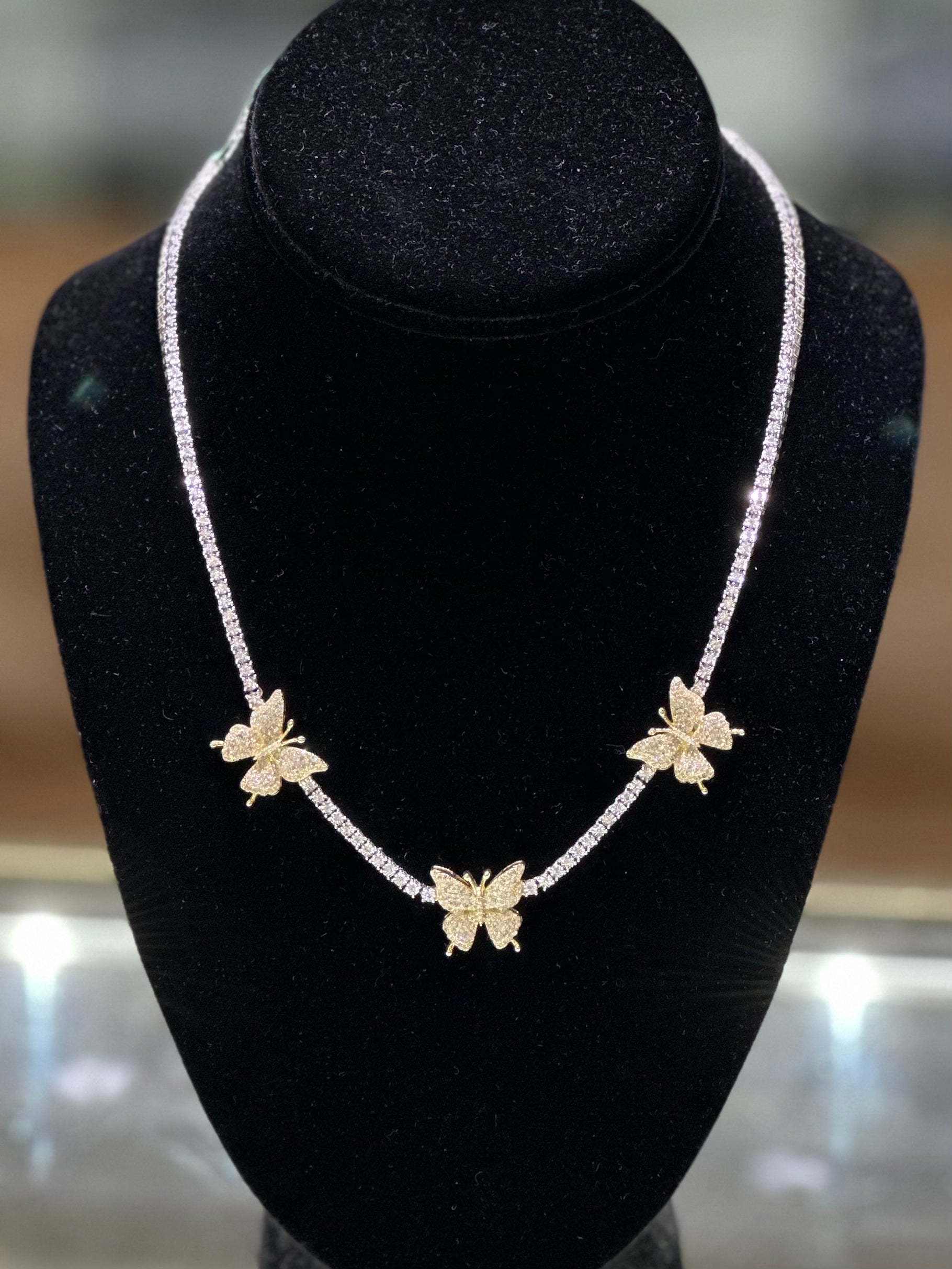 2.50CT Diamond Butterfly 10K Chain