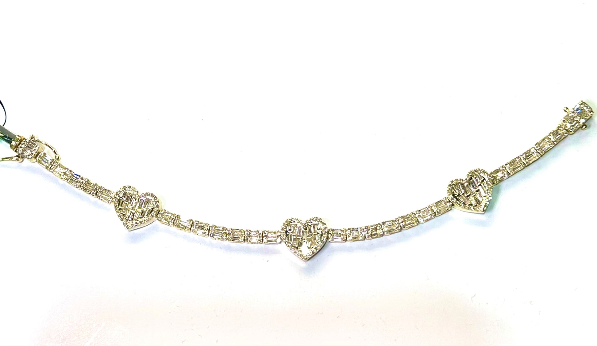 4.40CT Baguette & Round Diamond Hearts Bracelet