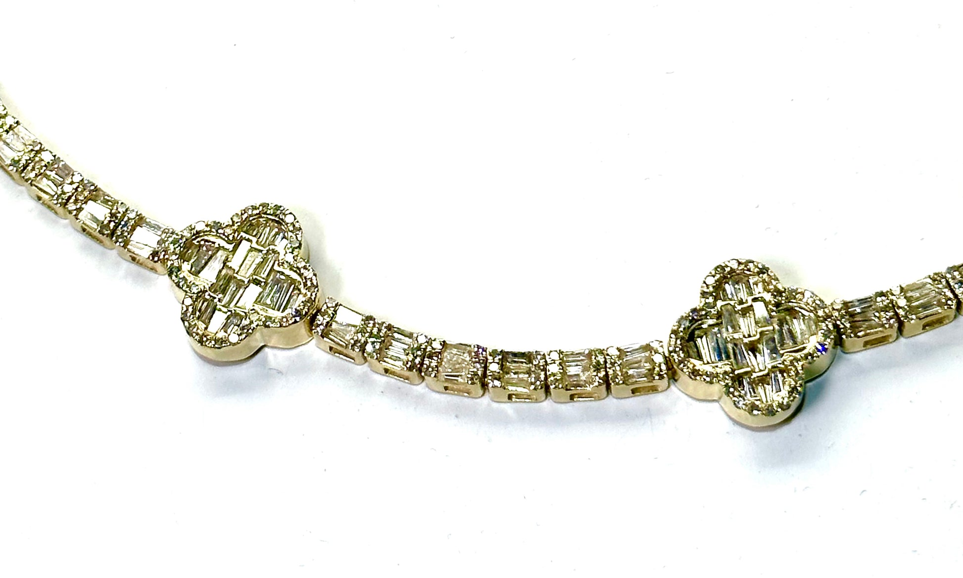 4.50CT Baguette & Round Diamond Clover Bracelet