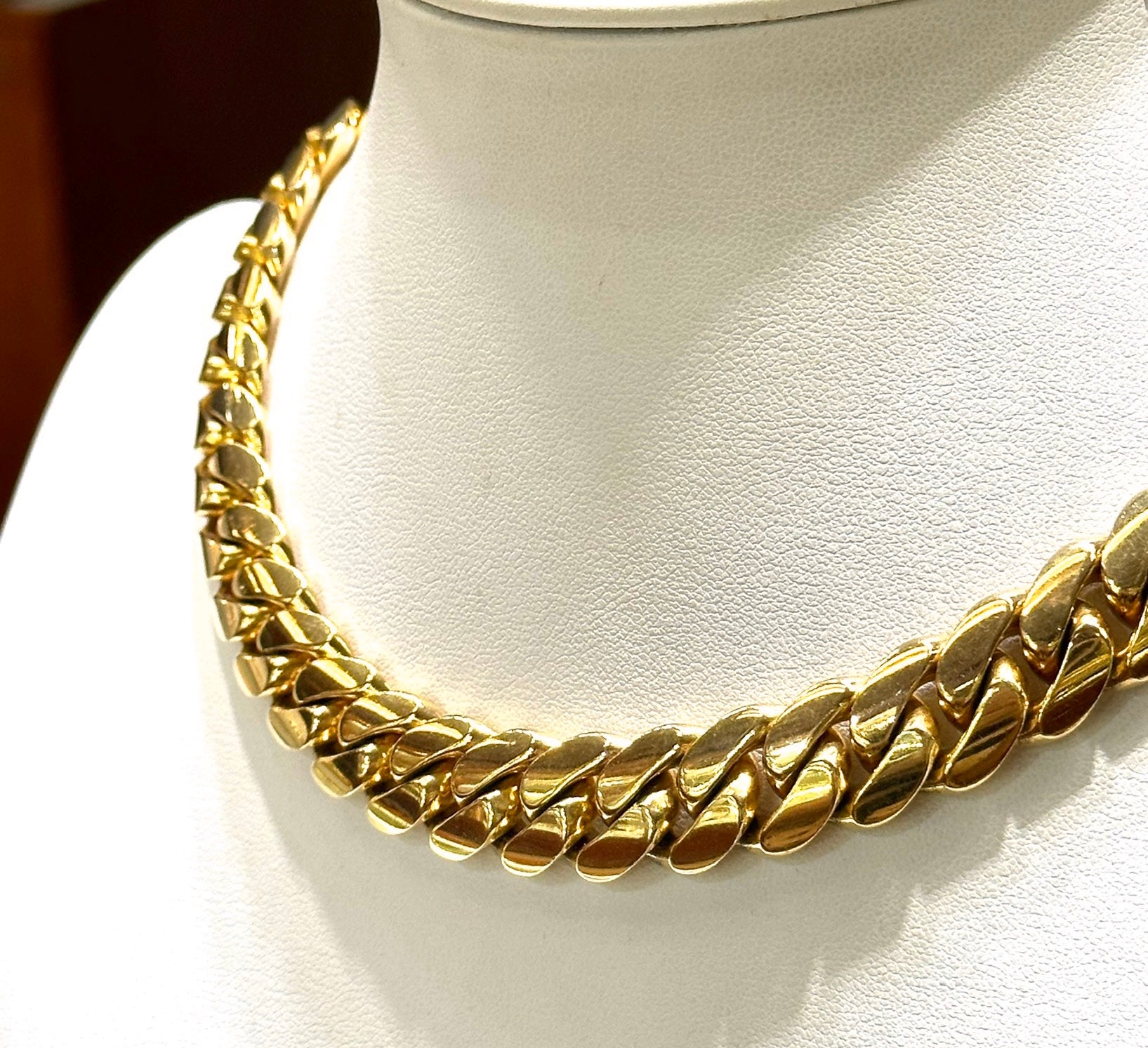 10K Yellow Gold Cuban Link Chain 14mm