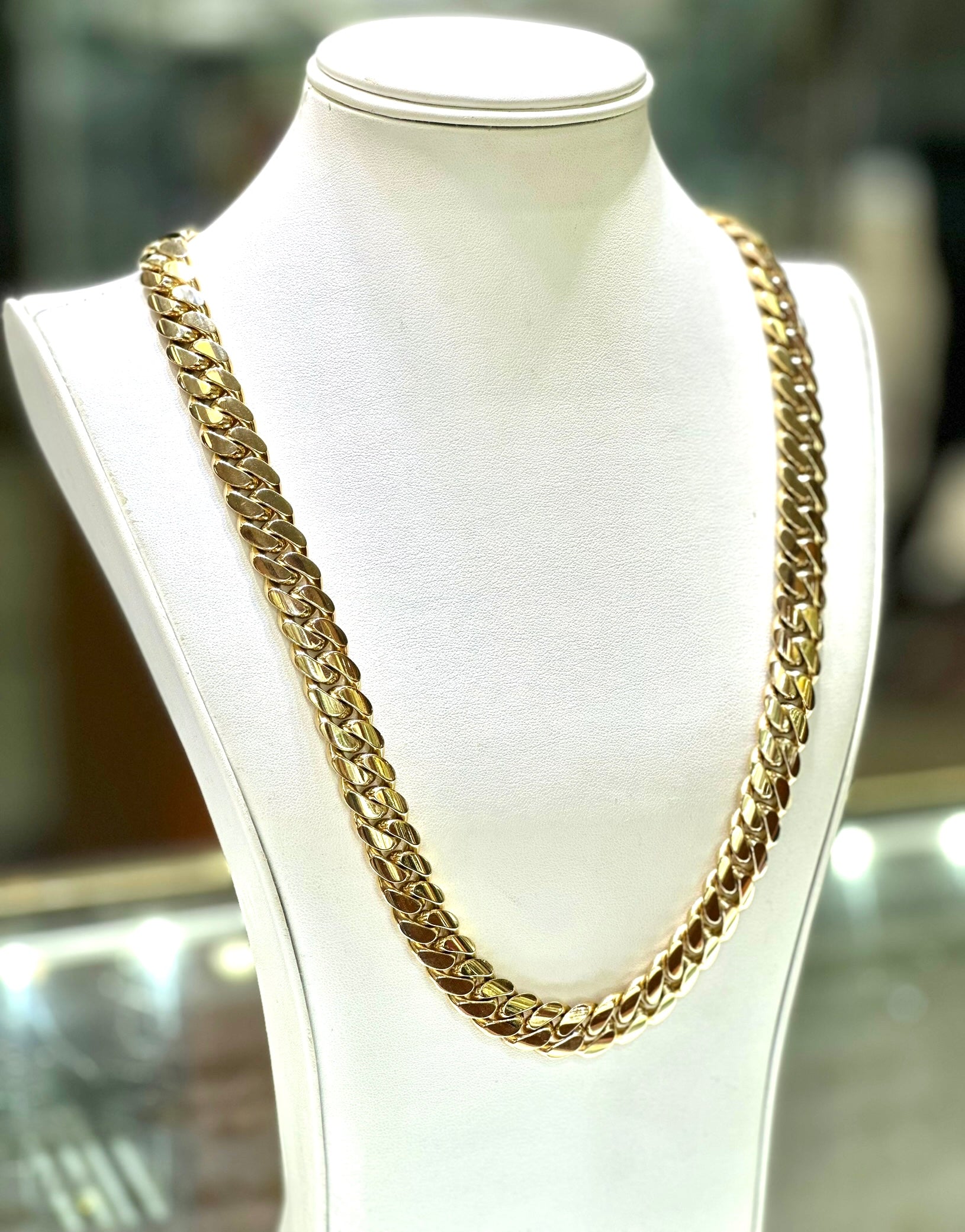 10K Yellow Gold Cuban Link Chain 13mm