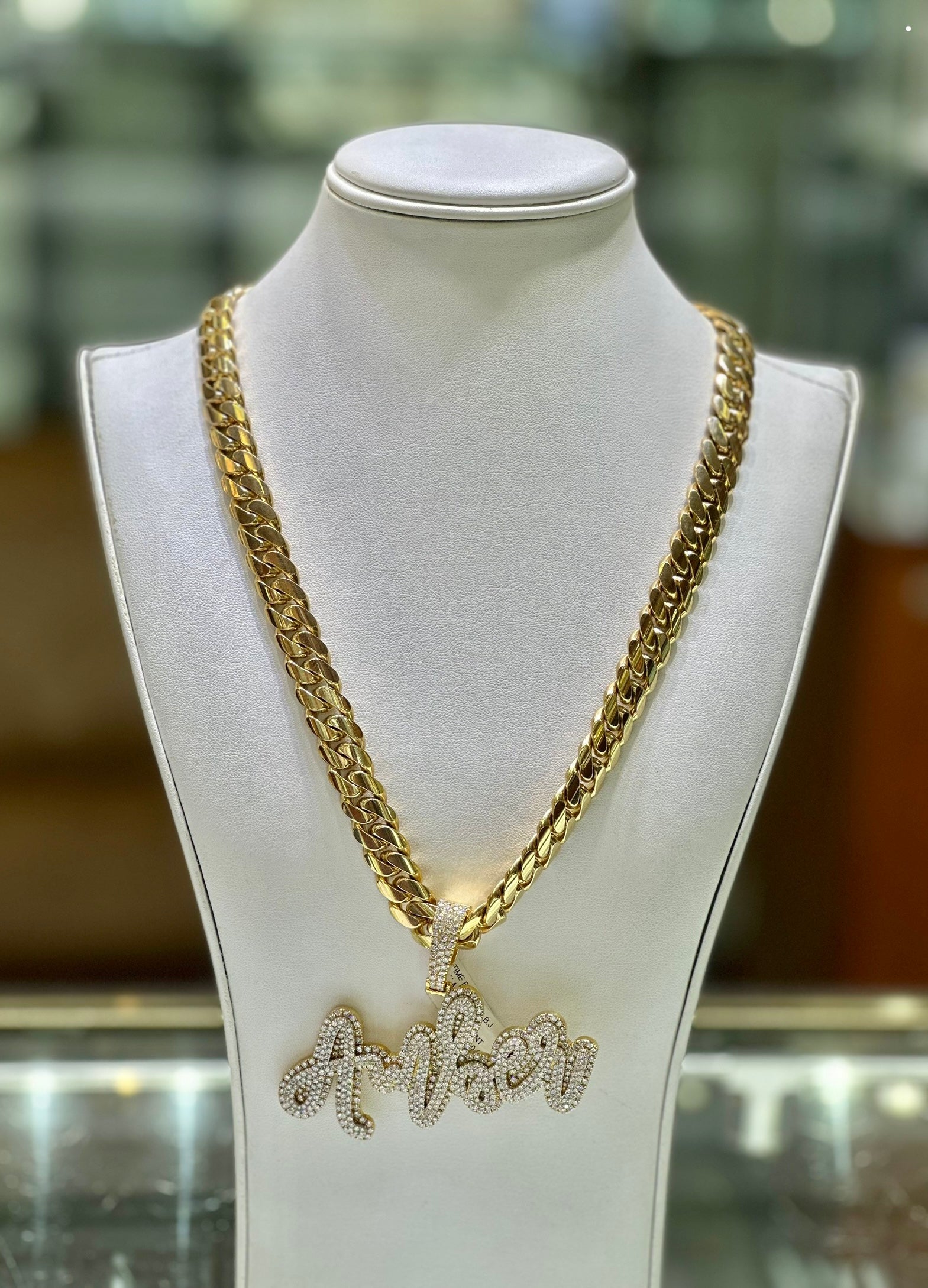 10K Yellow Gold Cuban Link Chain 12mm