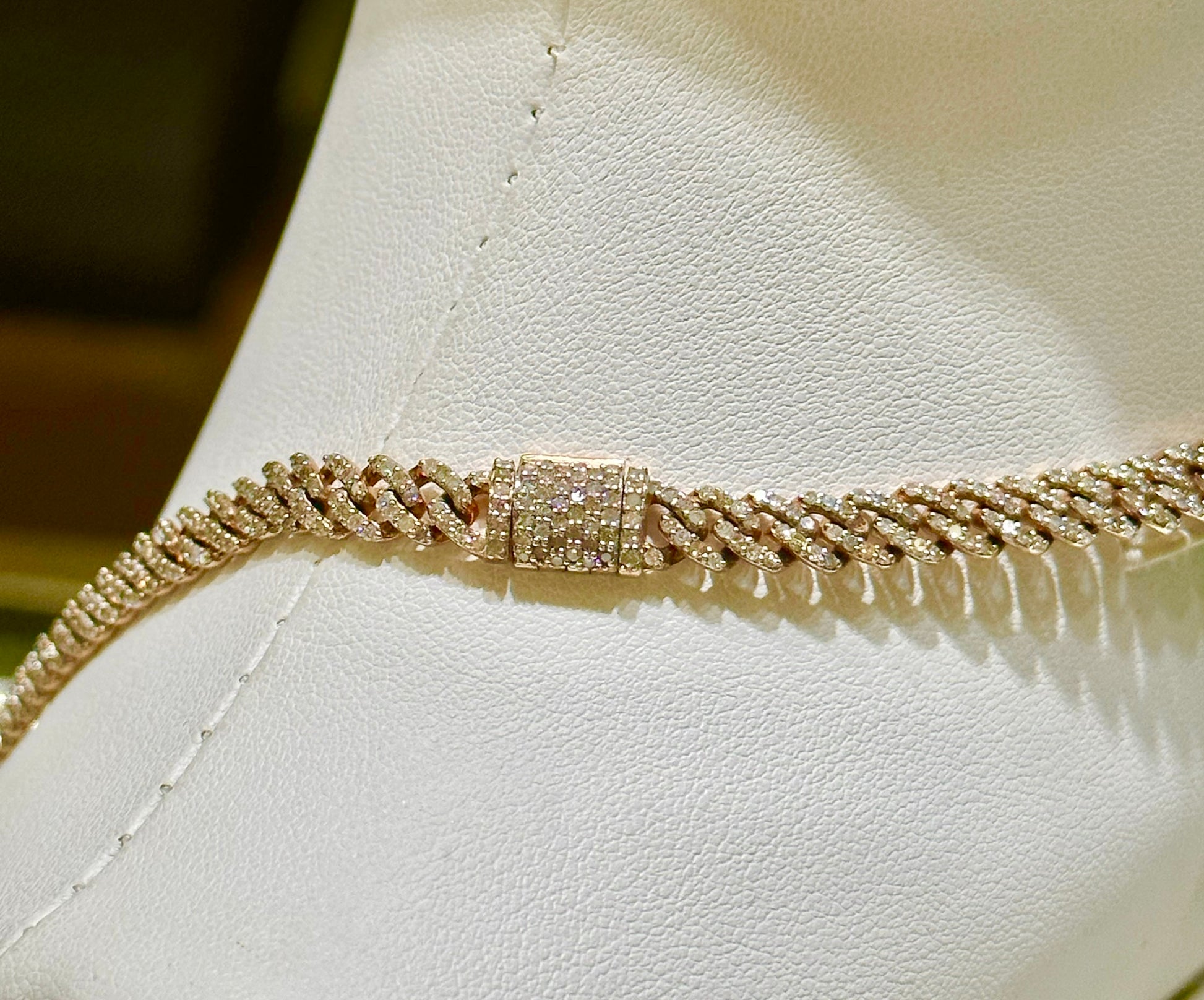 7.00CT Diamond 10K Cuban Link Chain 6mm