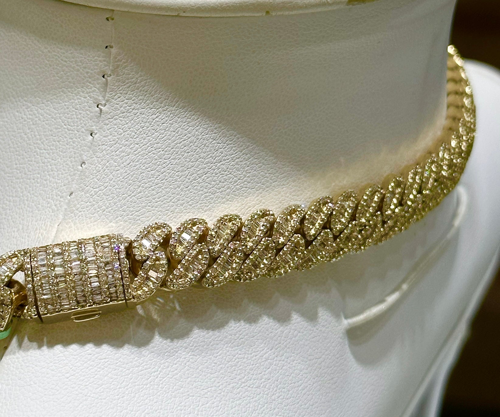 14.75CT Baguette & Round Diamond 10K Cuban Link Chain 10mm