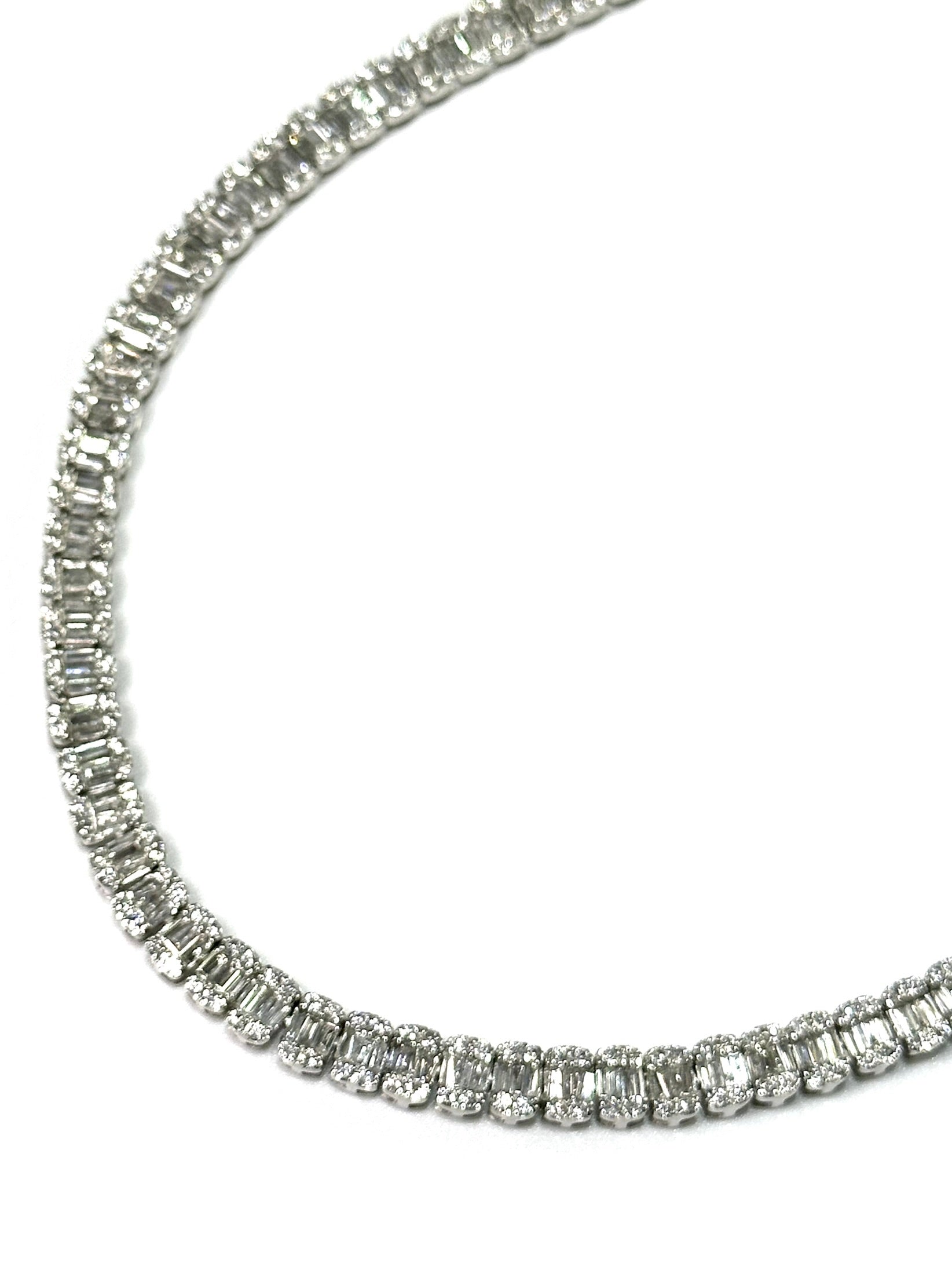 15.79CT Baguette & Round Diamond 10K Chain