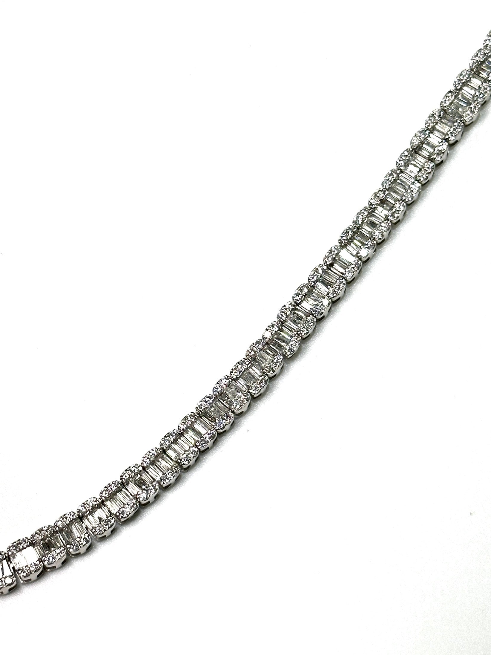 15.79CT Baguette & Round Diamond 10K Chain