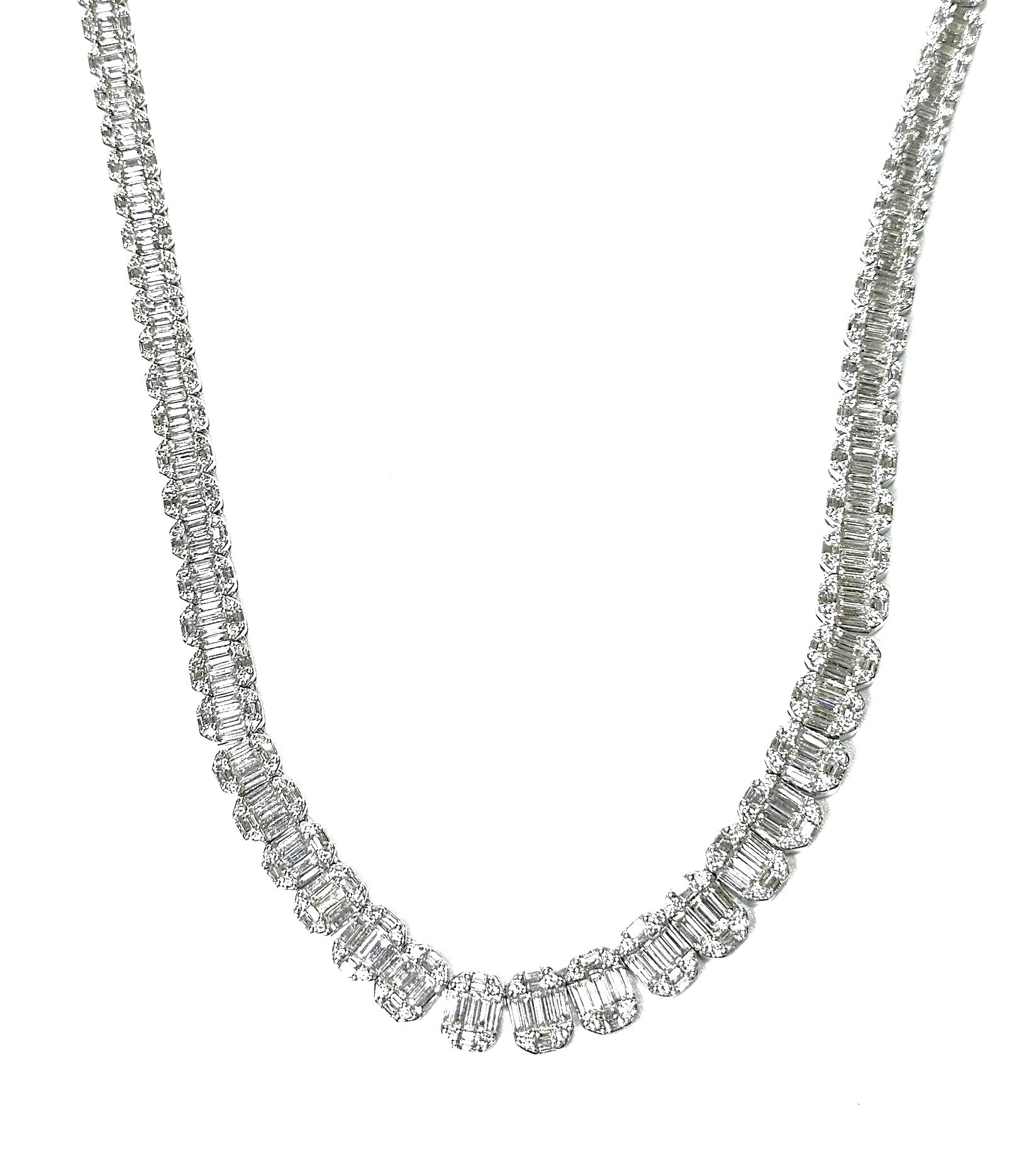 21.50CT Baguette & Round Diamond 14K Chain