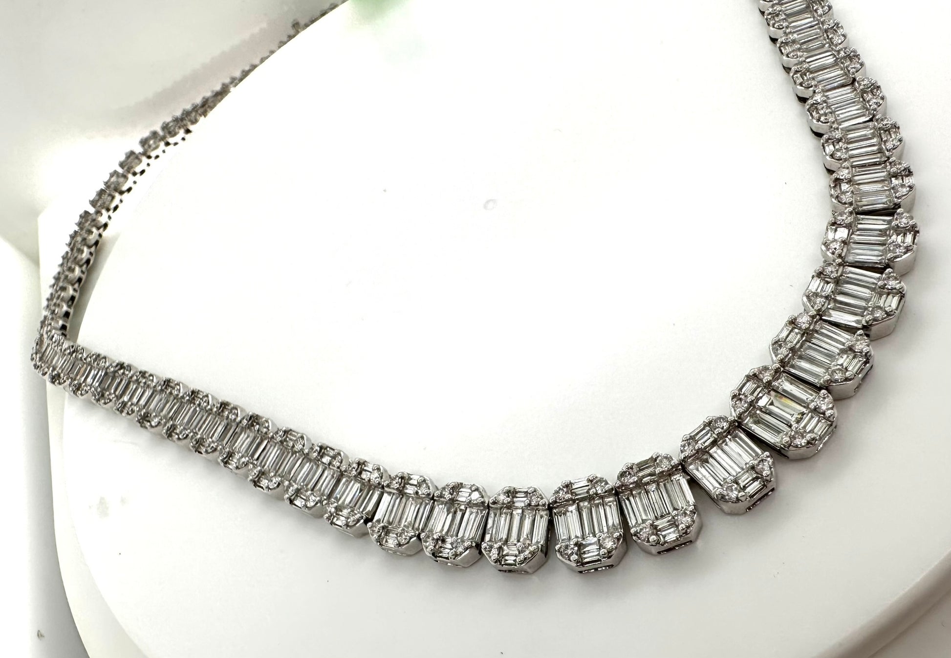 21.50CT Baguette & Round Diamond 14K Chain