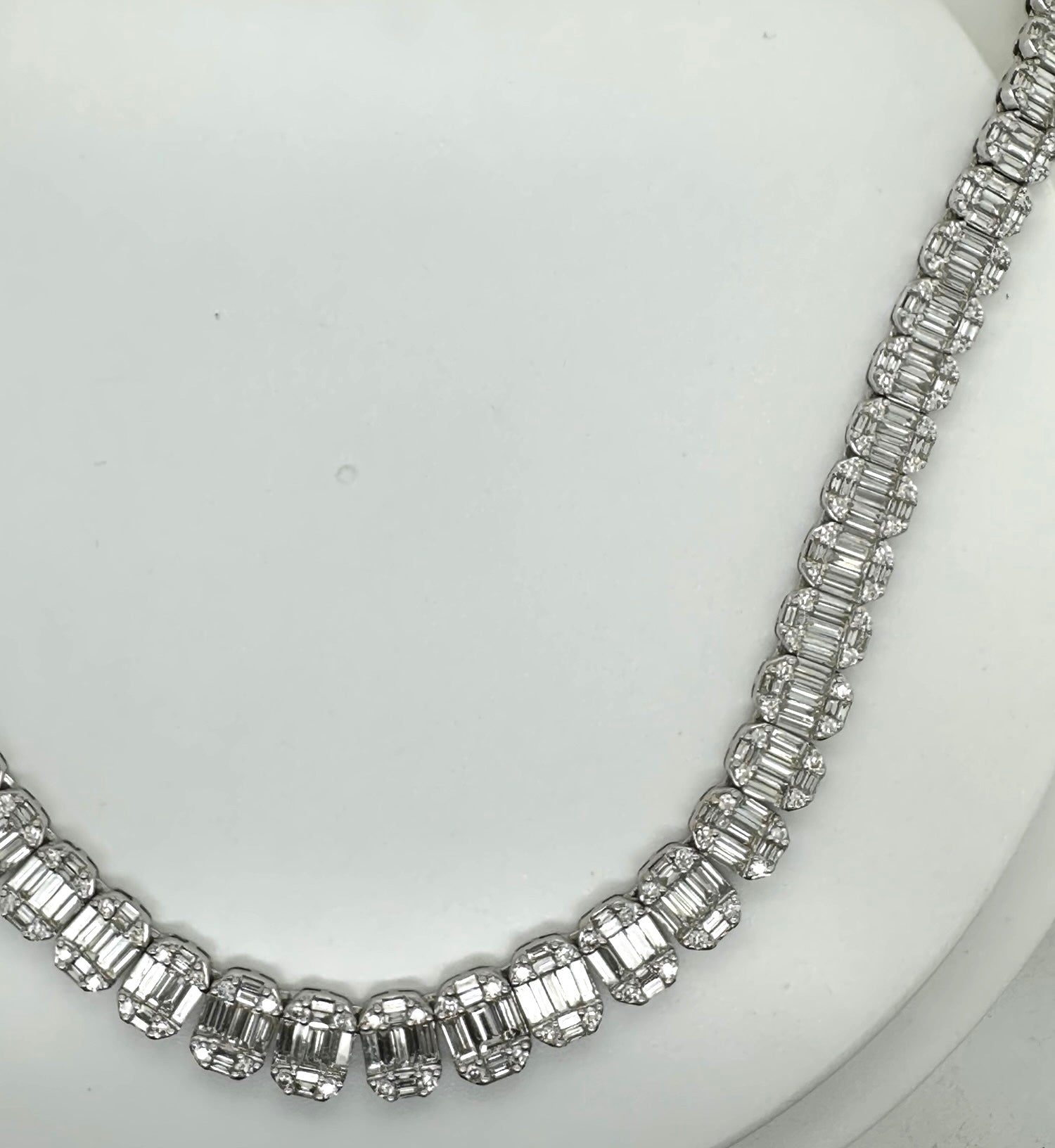 21.50CT Baguette & Round Diamond 14K Chain