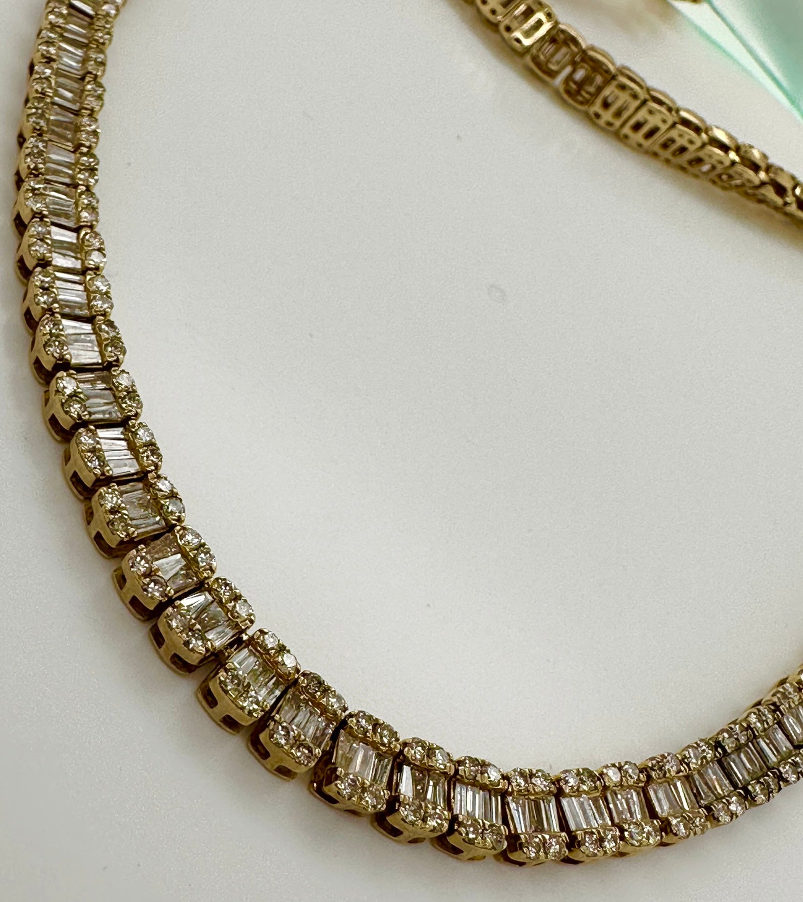 15.80CT Baguette & Round Diamond 10K Chain