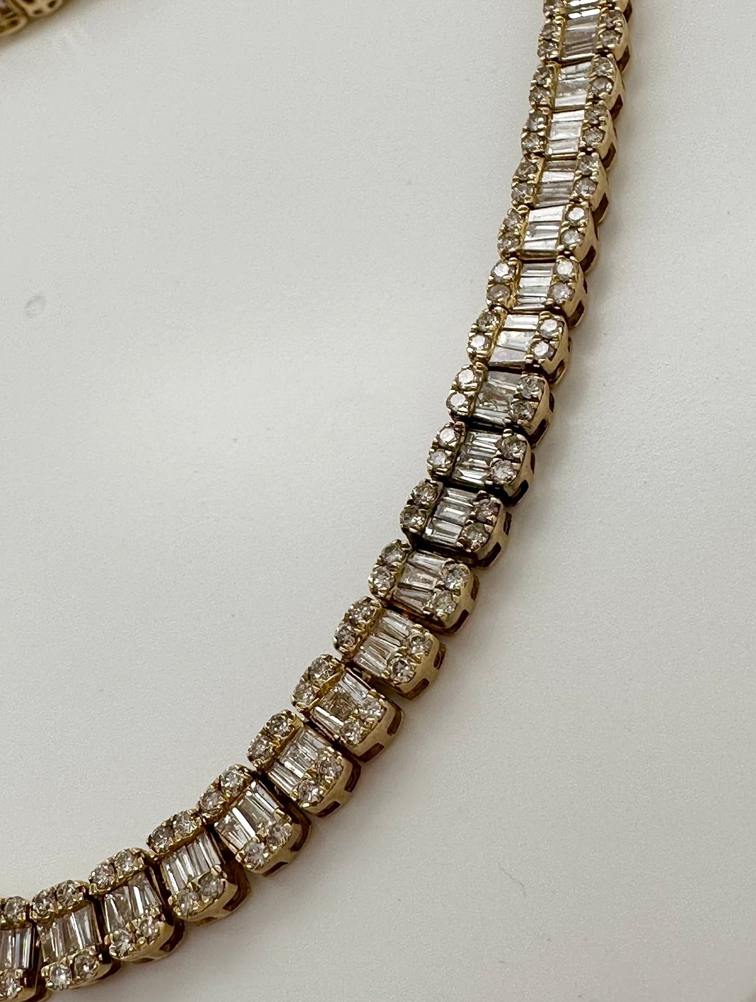 15.80CT Baguette & Round Diamond 10K Chain