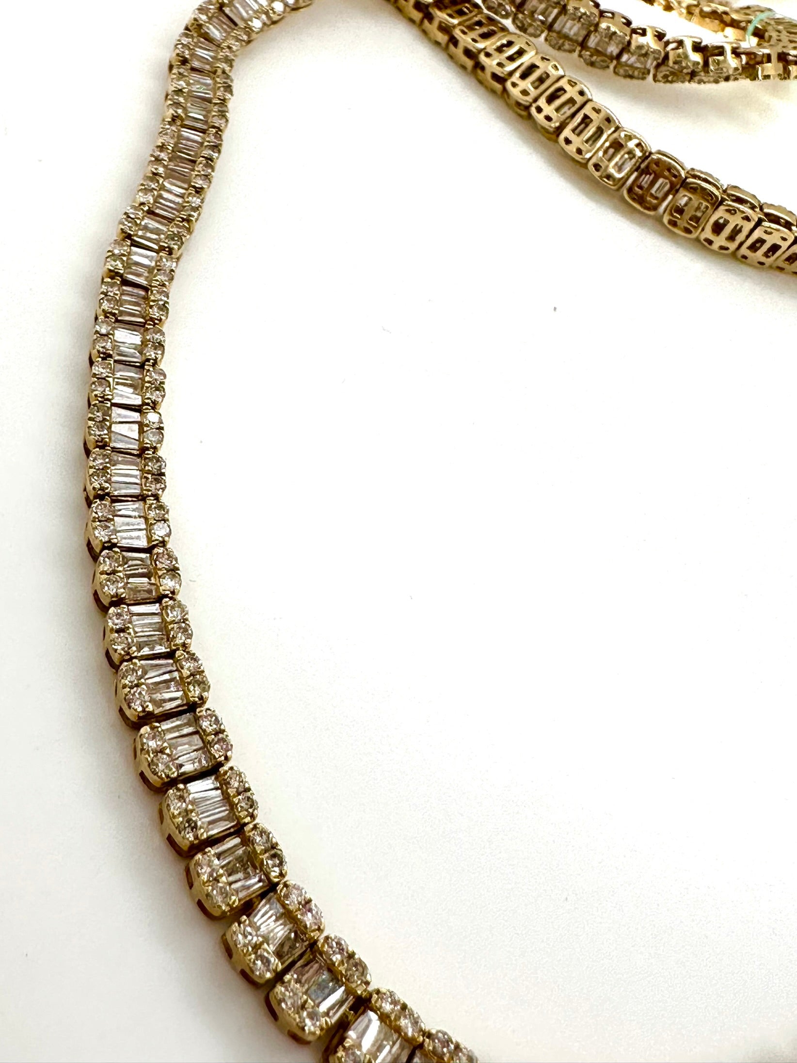 15.80CT Baguette & Round Diamond 10K Chain