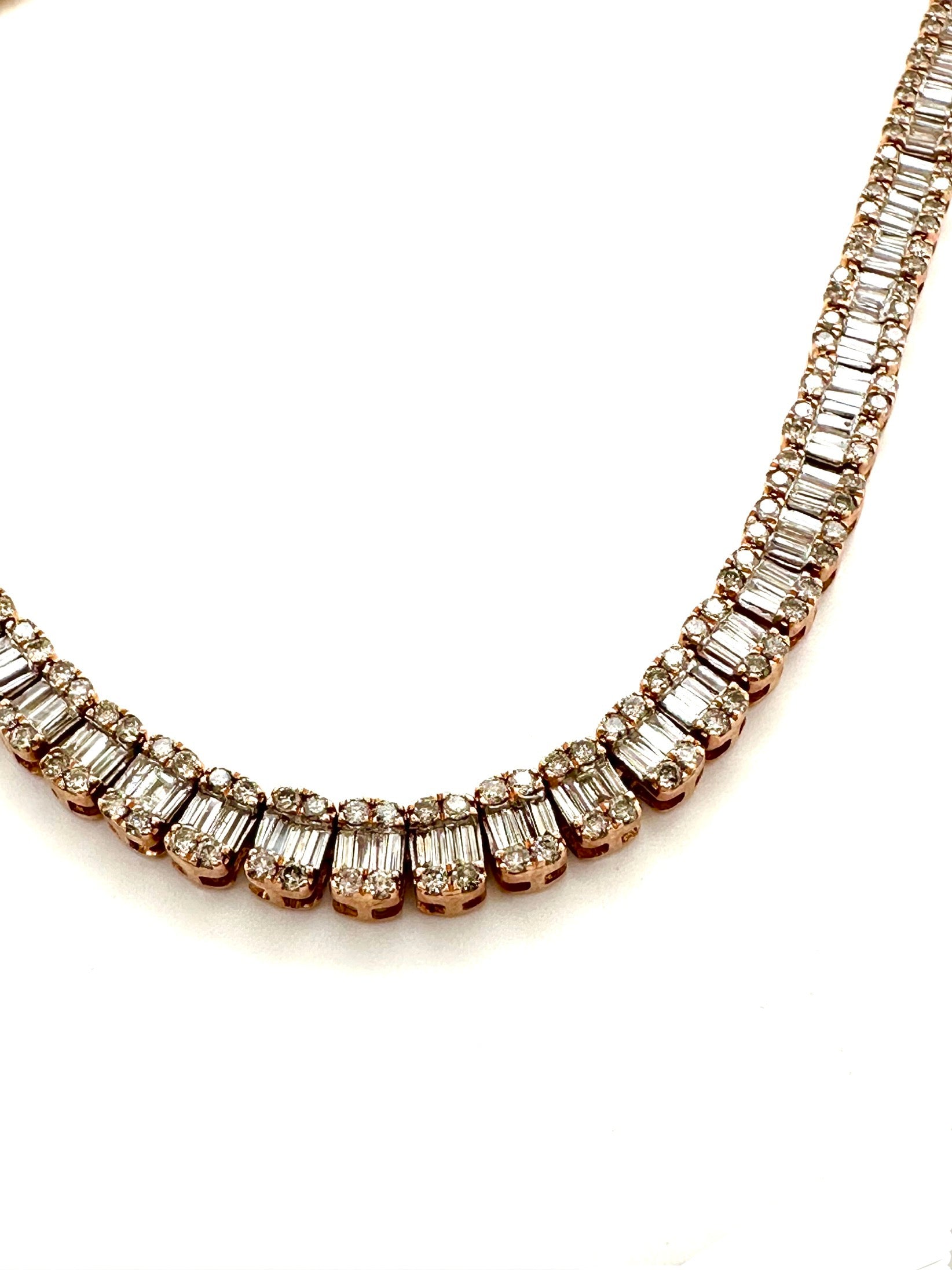 15.80CT Baguette & Round Diamond 10K Chain