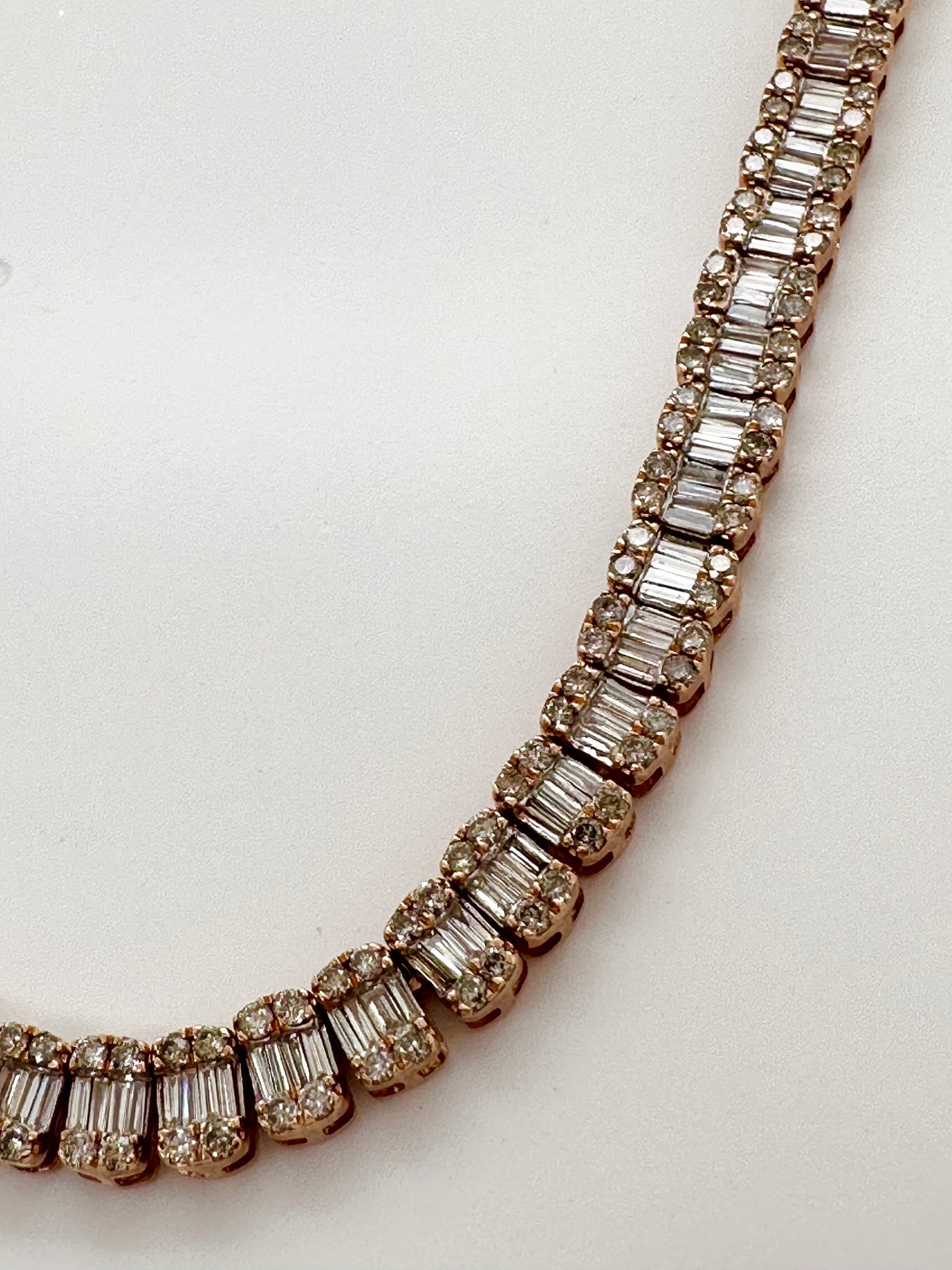 15.80CT Baguette & Round Diamond 10K Chain