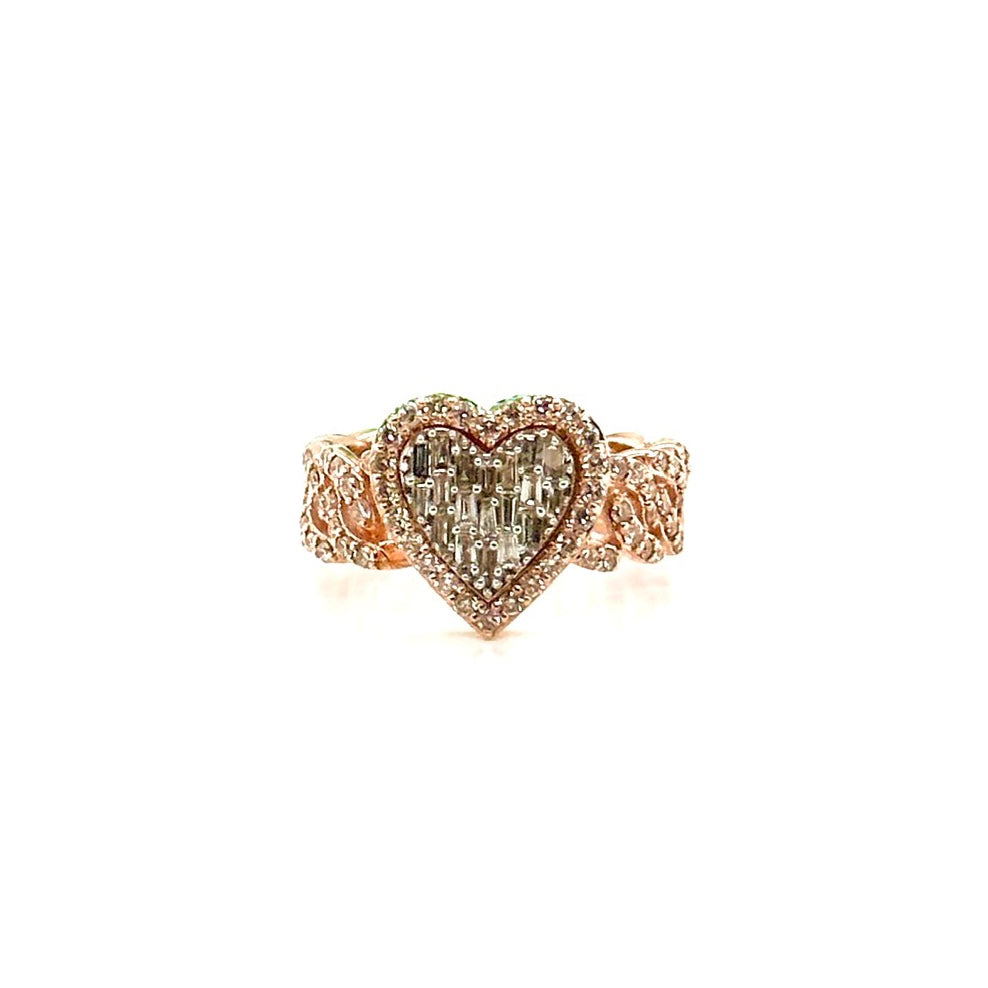 0.80CT Diamond Heart 10K Ring